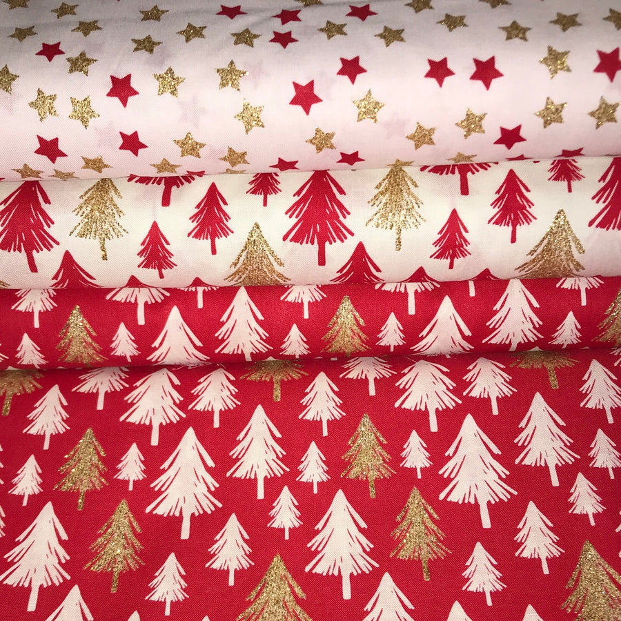 Christmas Fabrics, glitter detail, ideal for your christmas projects
