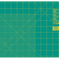 60cm x 45cm Olfa Self-healing, professional quality multi-purpose craft mat for general cutting requirements.  Olfa cutting mat is the perfect mat when using Olfa rotary cutters or any Olfa cutting knives, Ideal for craft projects when cutting fabrics, paper, card, fabrics, fabric patterns,  etc... The cutting surface is self-healing and soft enough to protect the blade, at the same time the surface is hard enough to prevent deep incision, enabling the mat surface to self-healing