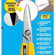 OLFA SCS-1 5 inch stainless steel scissors ideal for consumer and industrial applications. High quality stainless steel blades meet perfectly for precision cutting.