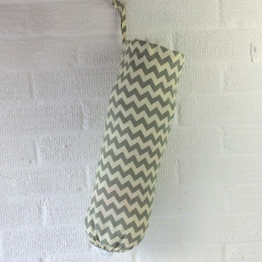 plastic bag dispenser and holder for those pesky bags for life that take over this one is green chevrons