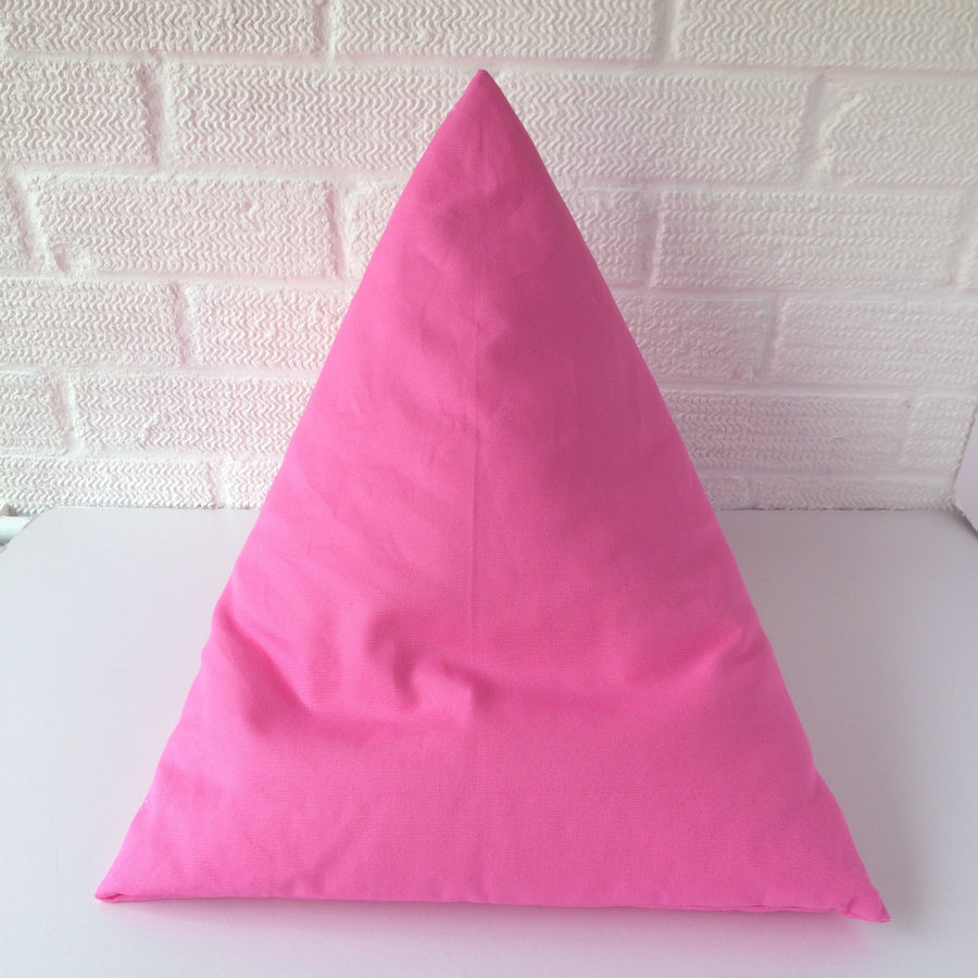 cerise pink canvas book holder in the bean bag style
