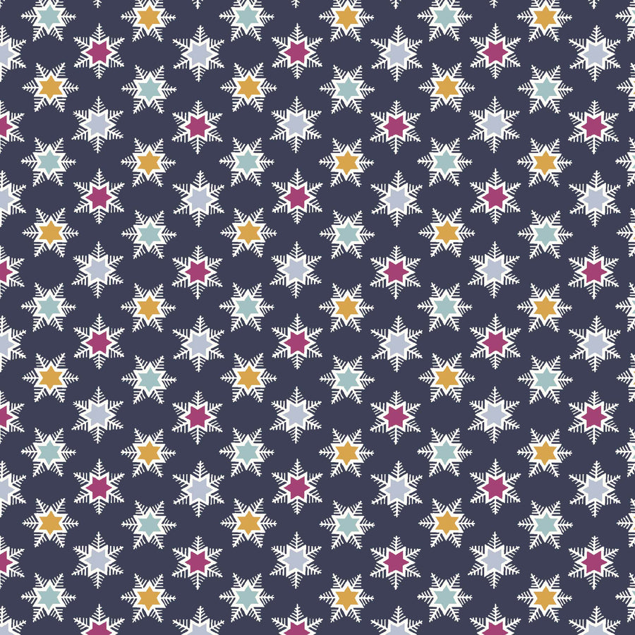 Based on an artwork created for Liberty in 1989, this fun and graphic pattern perfectly combines icy snowflake shapes with luminous colourful stars. Look out for the twinkling pops of metallic detail for that extra touch of sparkle!