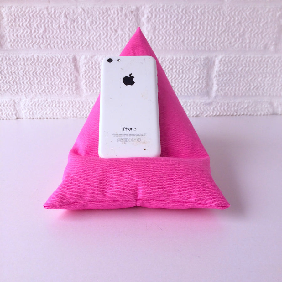 cerise pink canvas iphone or smart phone bean bag holder