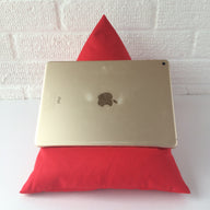 Red drill bean bag style ipad or tablet holder