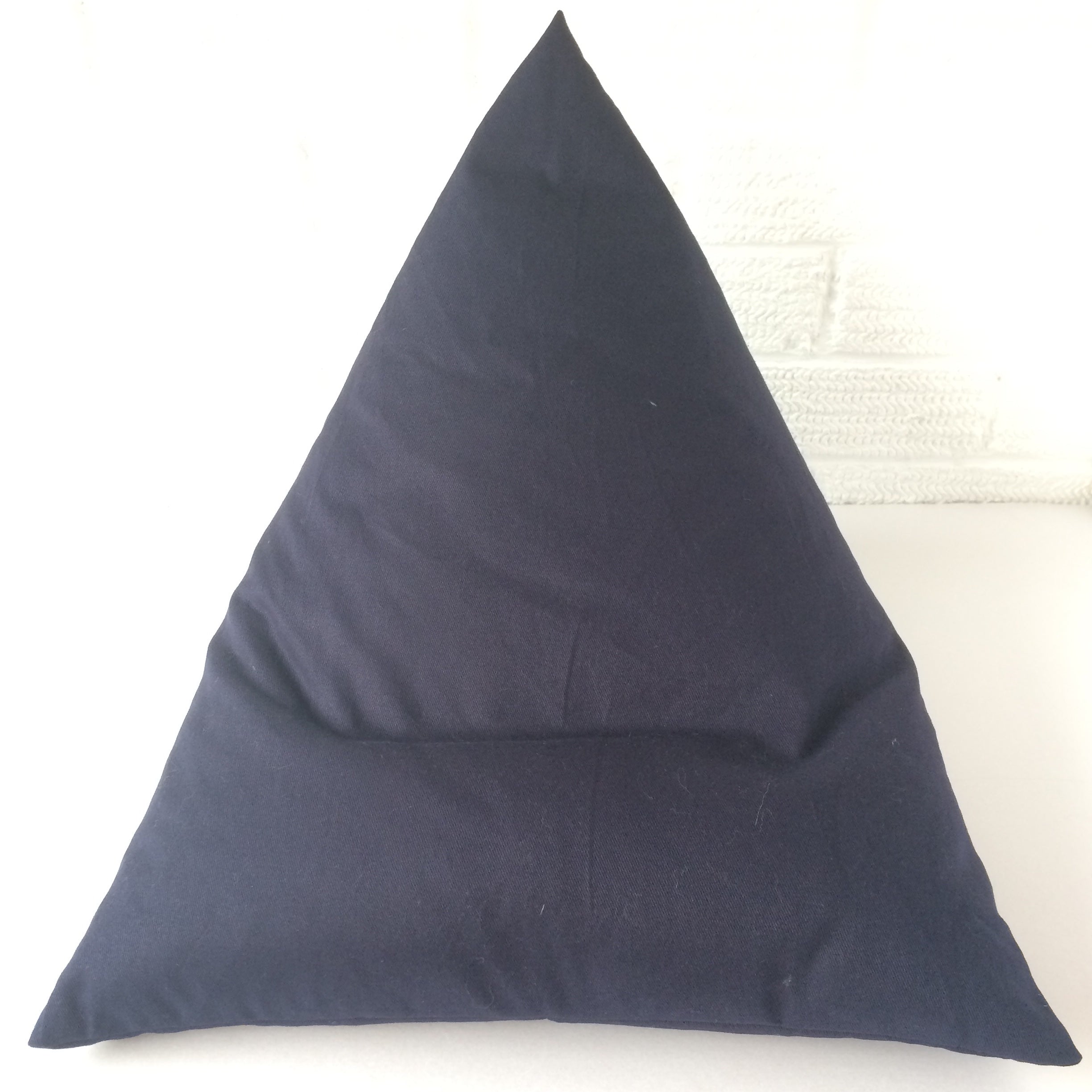 navy blue drill book holder in the bean bag style