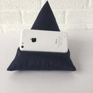 navy blue iphone or smart phone bean bag holder