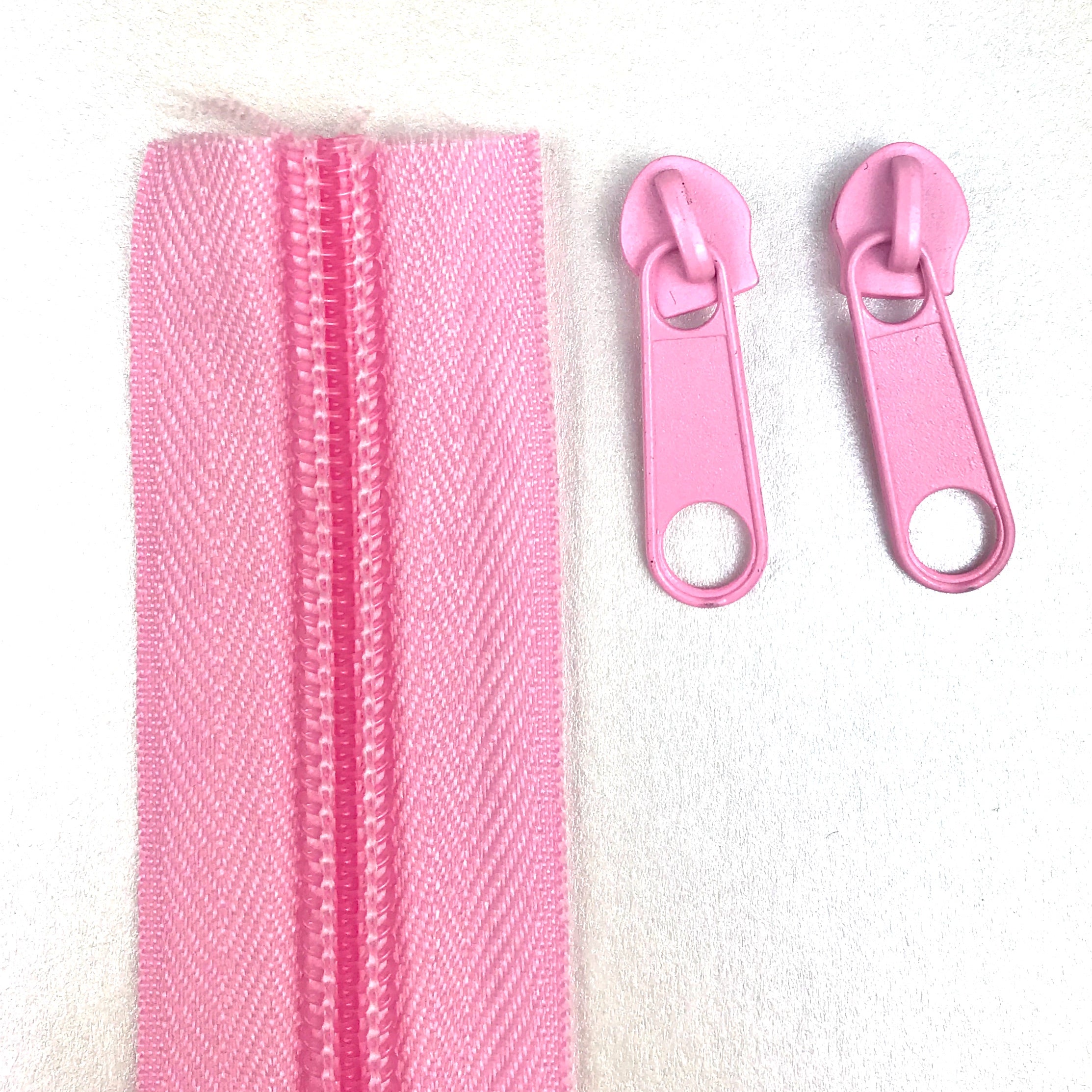 continuous long chain standard zipper tape in light pink