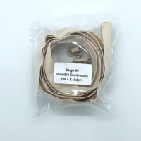 1m of beige long chain continuous invisible zipper tape and sliders