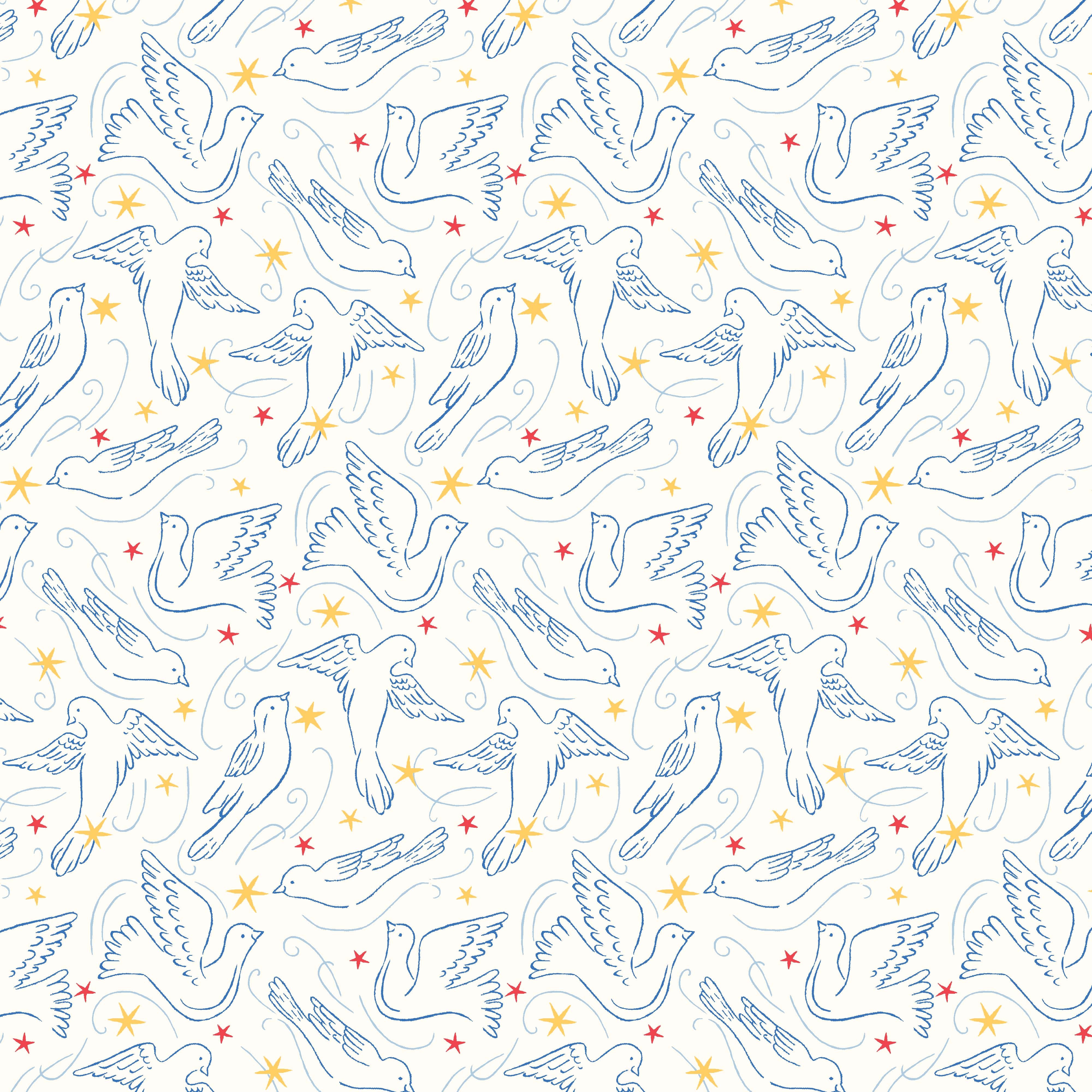 dove star in the merry and bright collection from Liberty of London fabrics