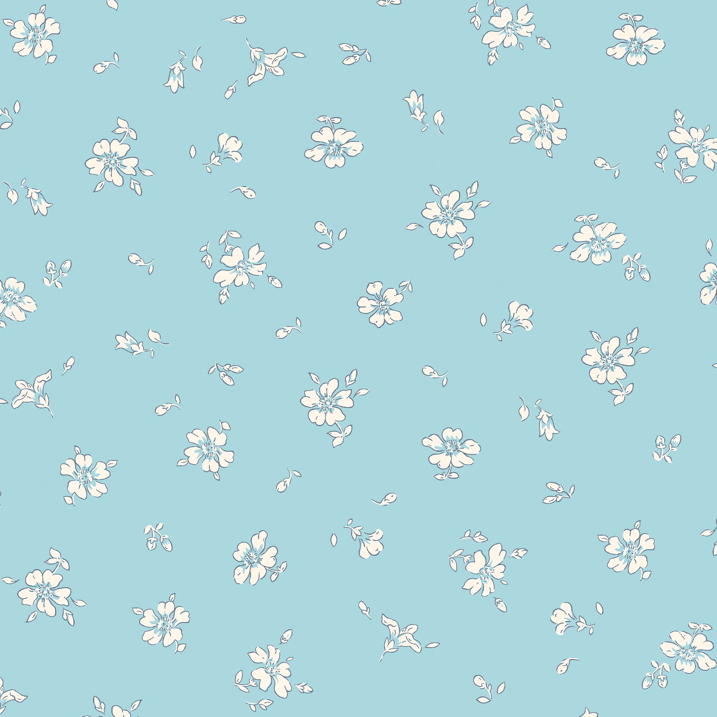 Liberty of London - Flower Show Midsummer Collection    Inspired by a Liberty design originally created during the mid-1930s, this charming pattern features scattered delicate roses and tin buds.  An ideal quilting coordinate with lots of grounds space, the outlined monochrome flowers offer a fresh and contemporary version of an archival pattern.     These gorgeous fabrics are 112cm/44" and 100% cotton. 