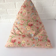 ipad or table holder in a pink floral pattern canvas fabric