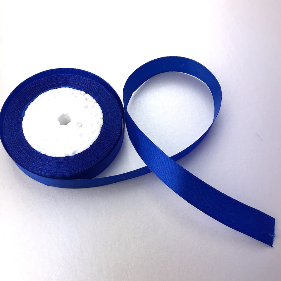 Royal blue single faced ribbon for crafts and ribbon making