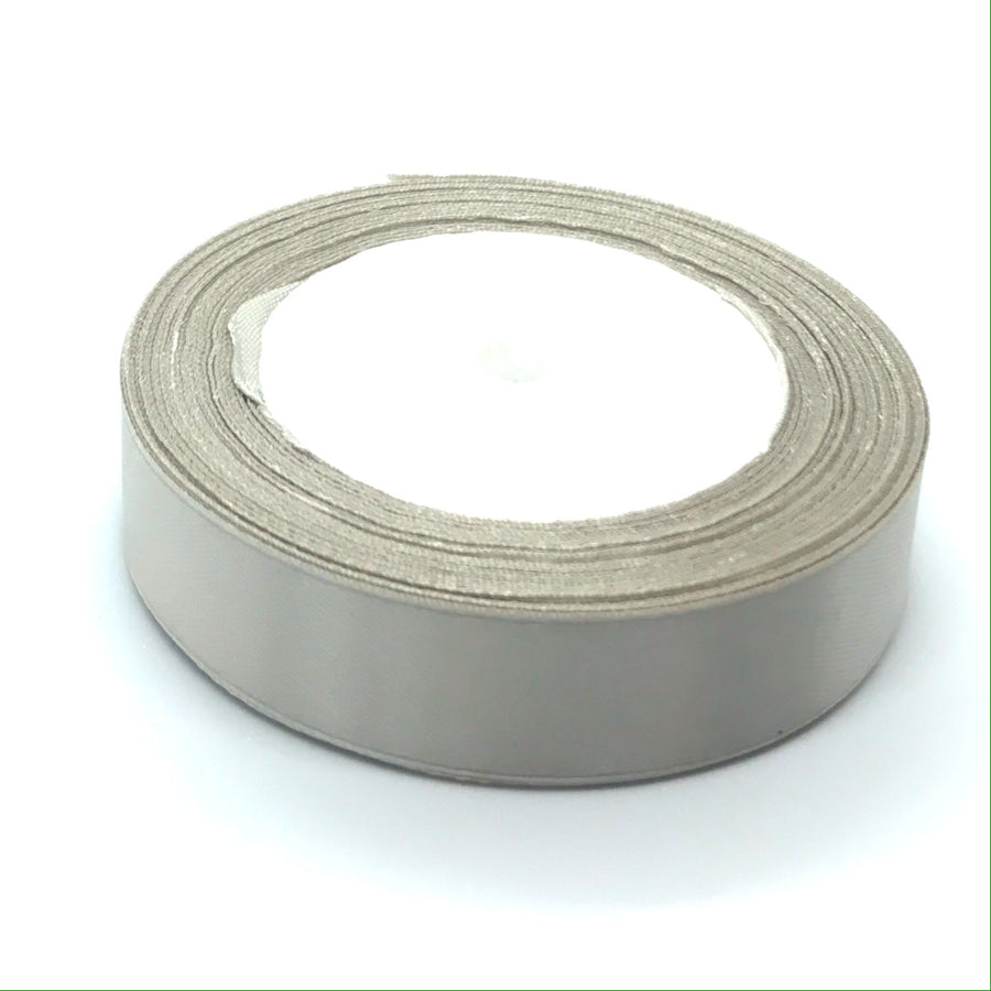 silver grey single faced ribbon for crafts and ribbon making