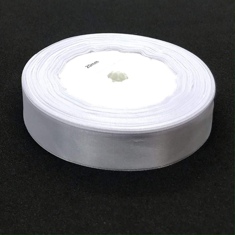 white single faced ribbon for crafts and ribbon making