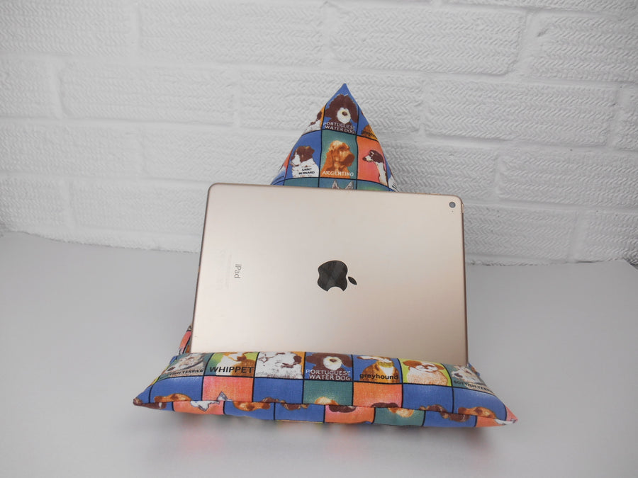 ipad or tablet holder for dog lovers in a bean bag style