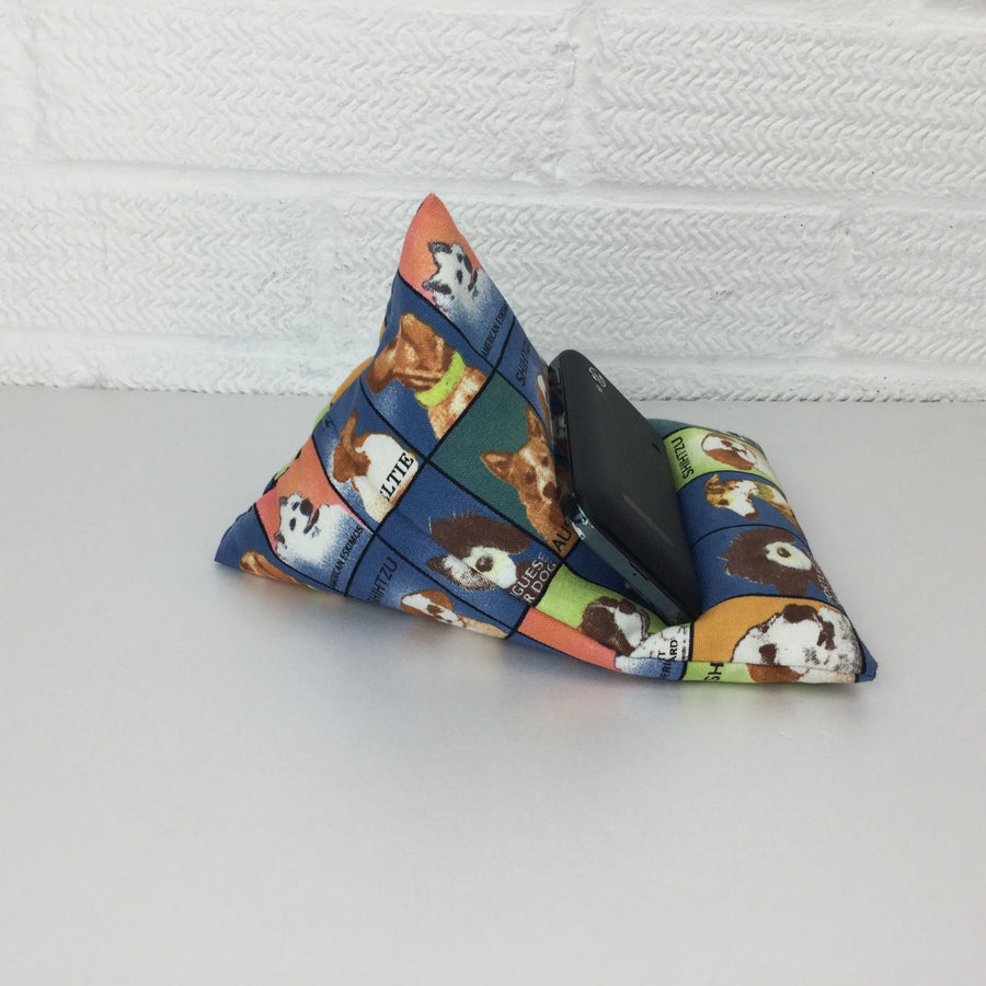 dog themed canvas iphone or smart phone bean bag holder