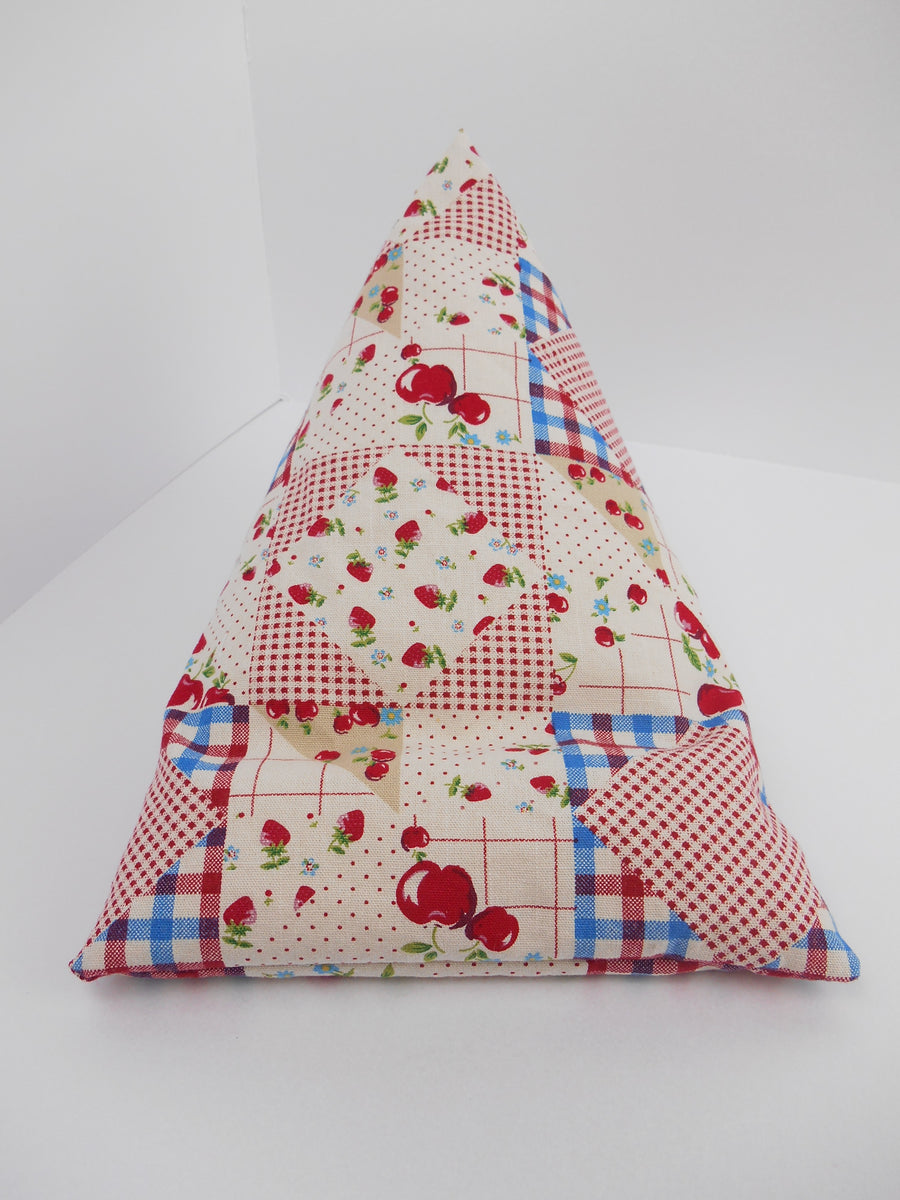red apple patchwork bean bag for tablets or ipad 