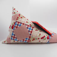 red apple patchwork bean bag for tablets or ipad 