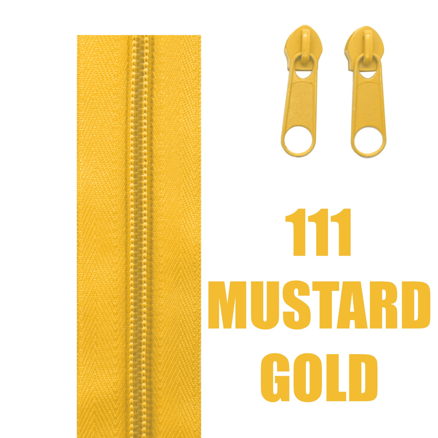 Mustard Gold 111 Continuous Zipper Roll in Standard Style Size 5