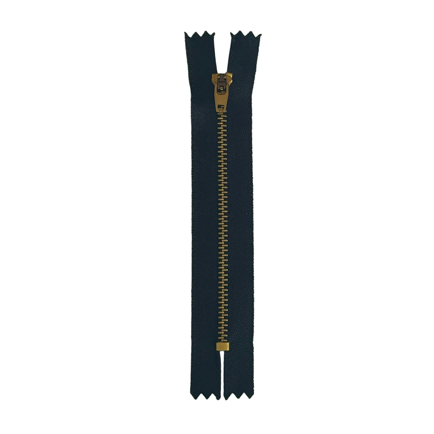 Black & Gold Metal Jean Zip – Closed End – 12cm (4¾")