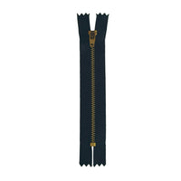 Black & Gold Metal Jean Zip – Closed End – 12cm (4¾")
