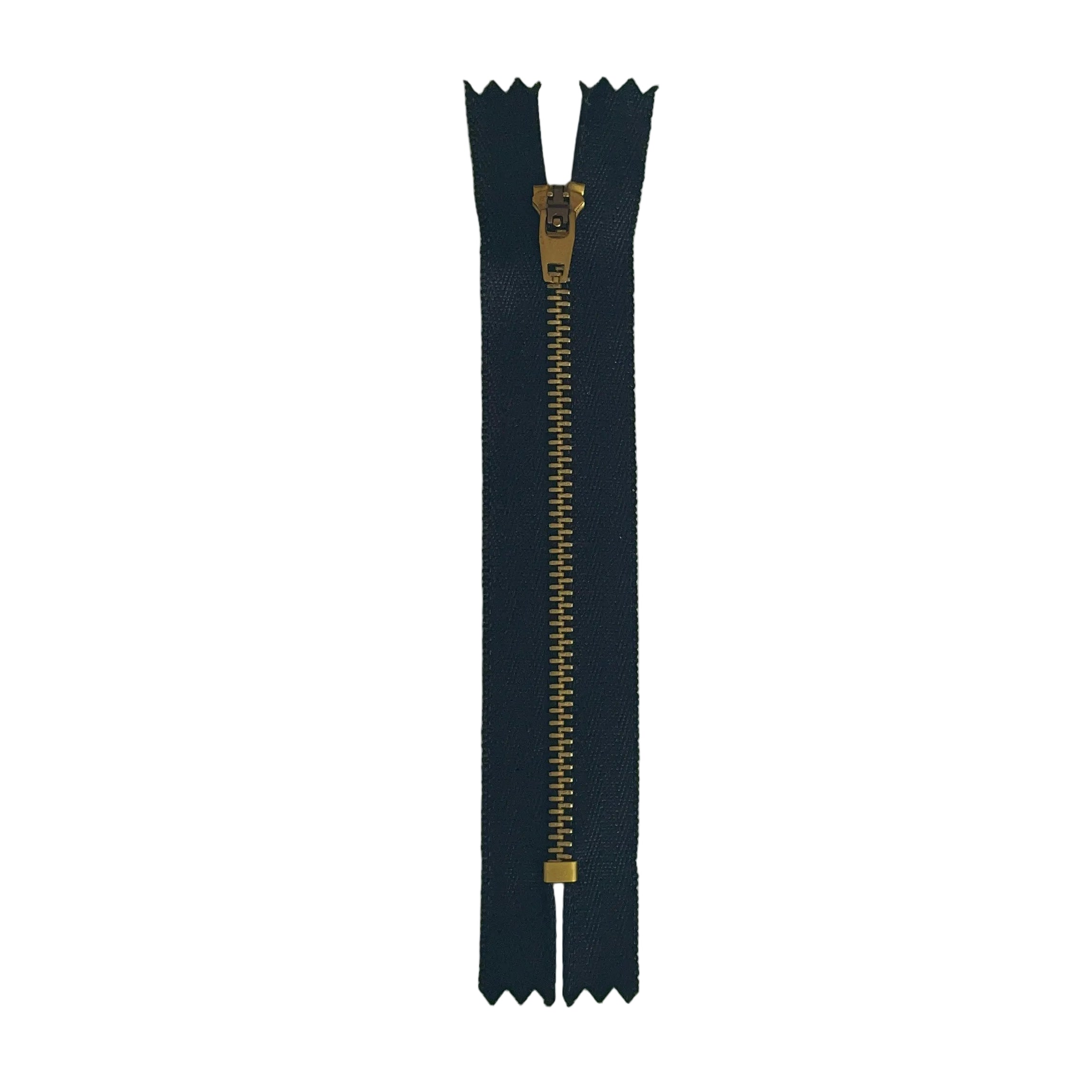 Black & Gold Metal Jean Zip – Closed End – 12cm (4¾")