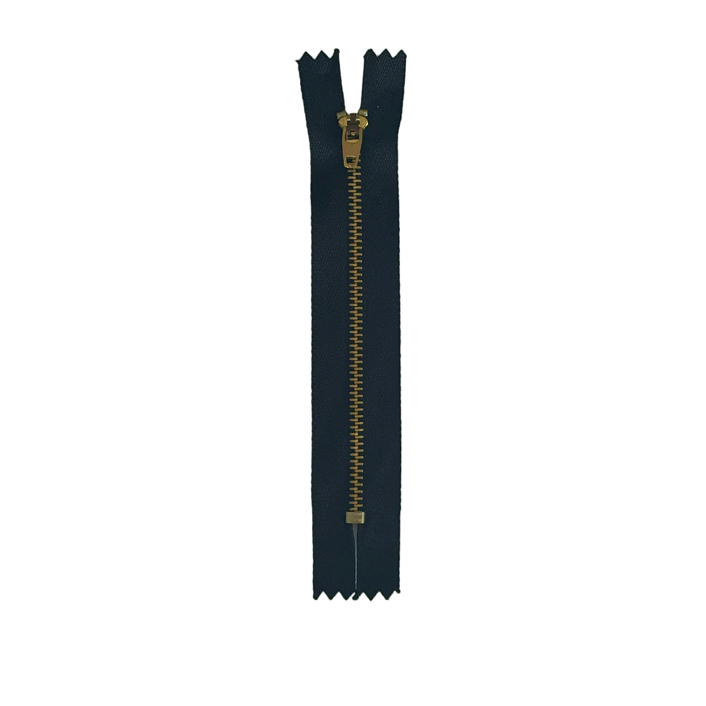 Black & Gold Metal Jean Zip – Closed End – 13cm (5")