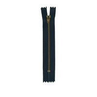 Black & Gold Metal Jean Zip – Closed End – 13cm (5")