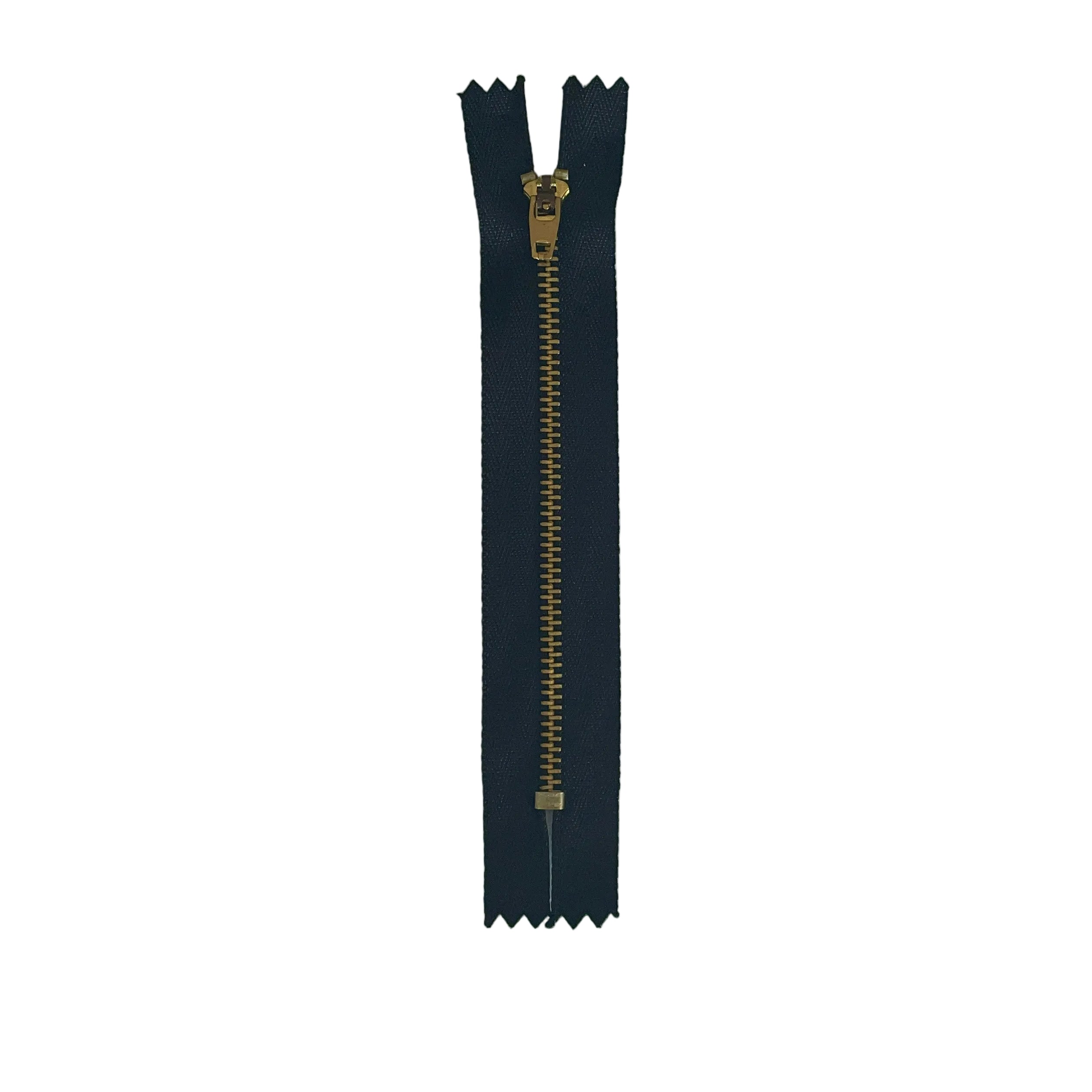 Black & Gold Metal Jean Zip – Closed End – 13cm (5")