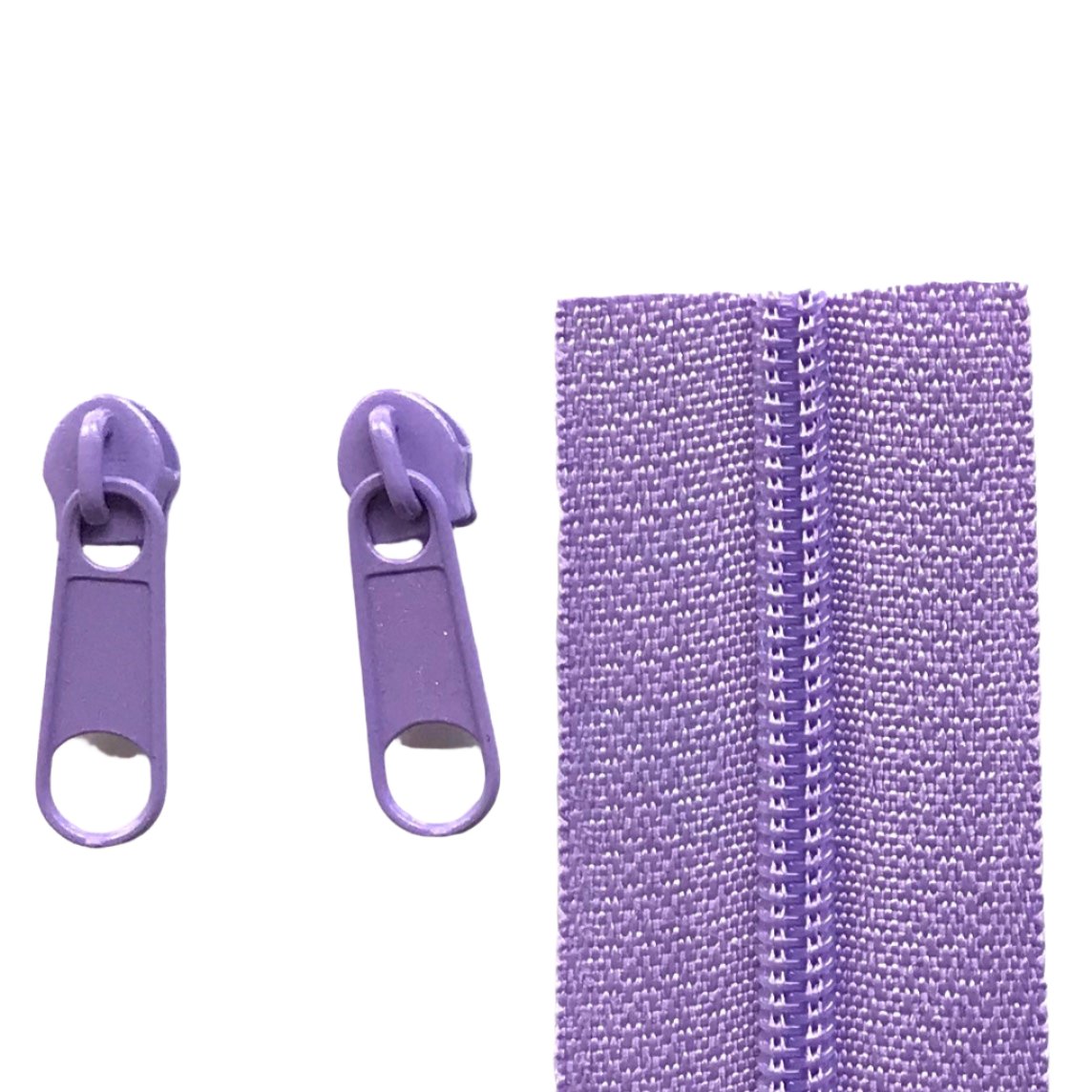 continuous long chain standard zipper tape in lilac