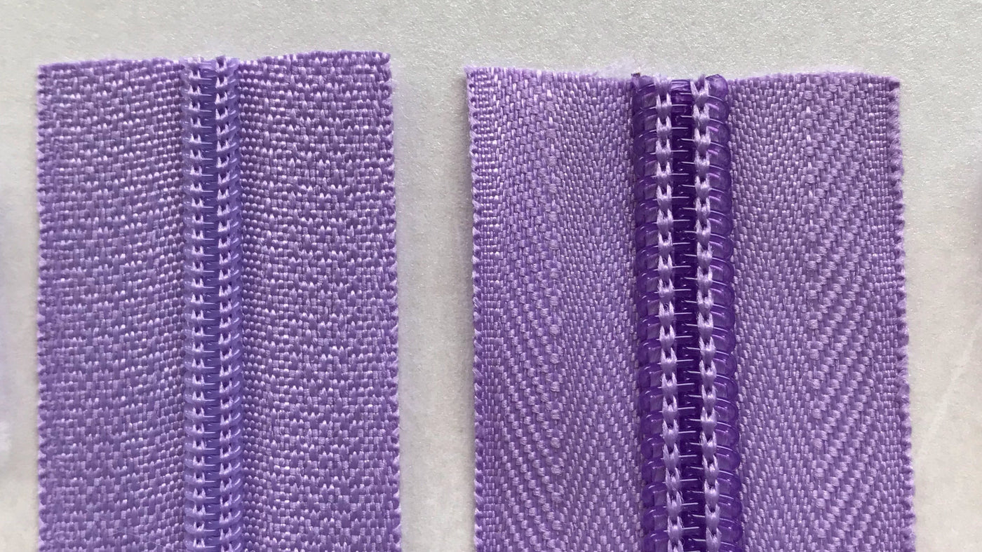 continuous long chain standard zipper tape in lilac