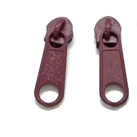 wine burgundy continuous chain standard zippers in size 3 and 5