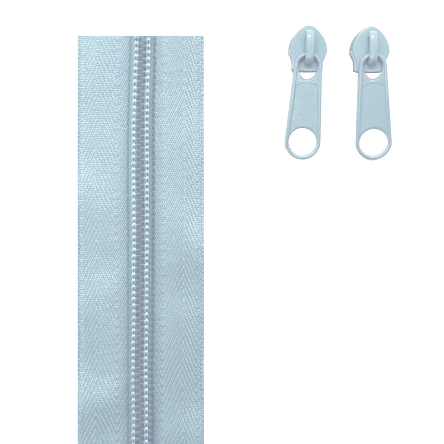 light blue continuous standard long chain zippers and tape in size 5