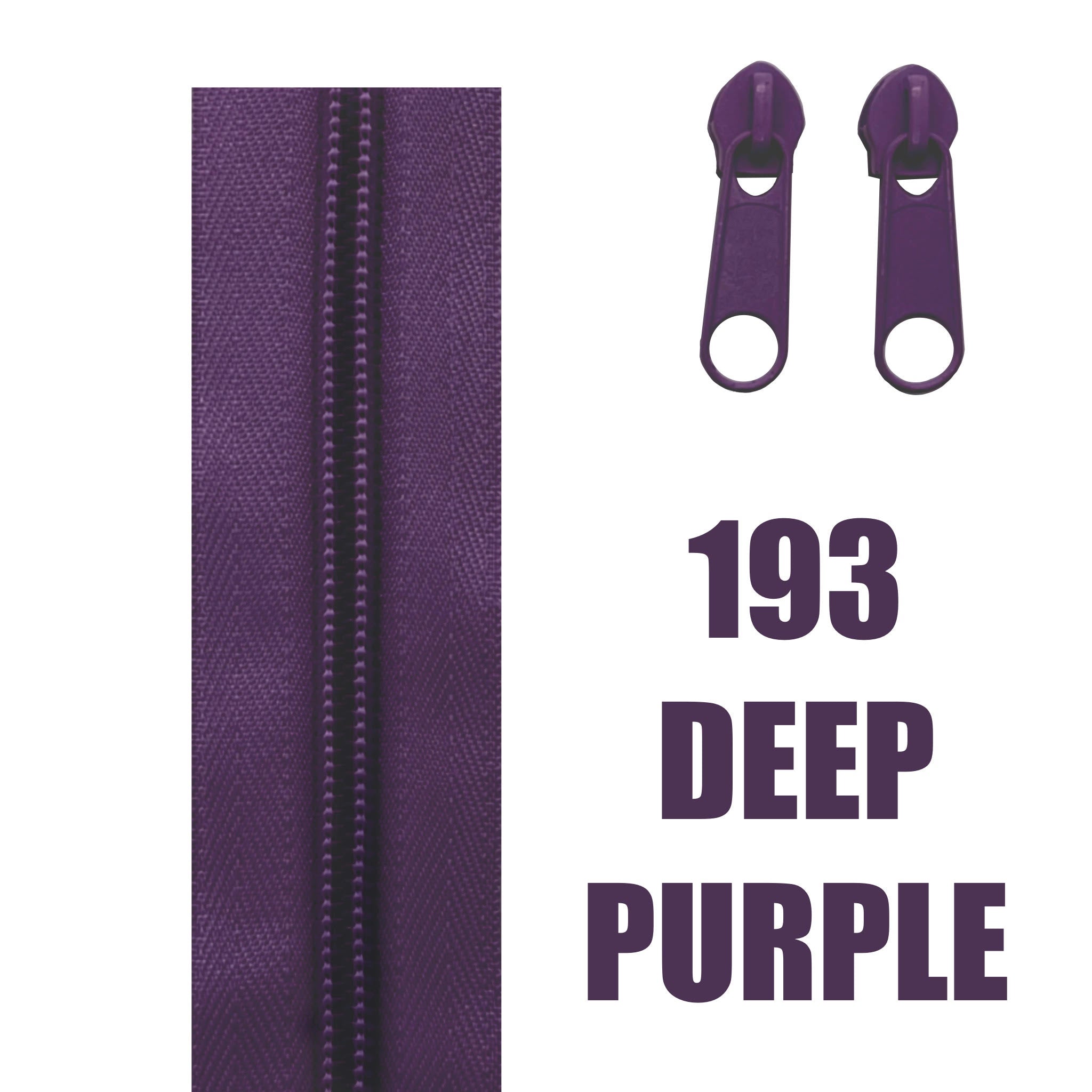 deep purple continuous zipper and sliders in #5 size 5