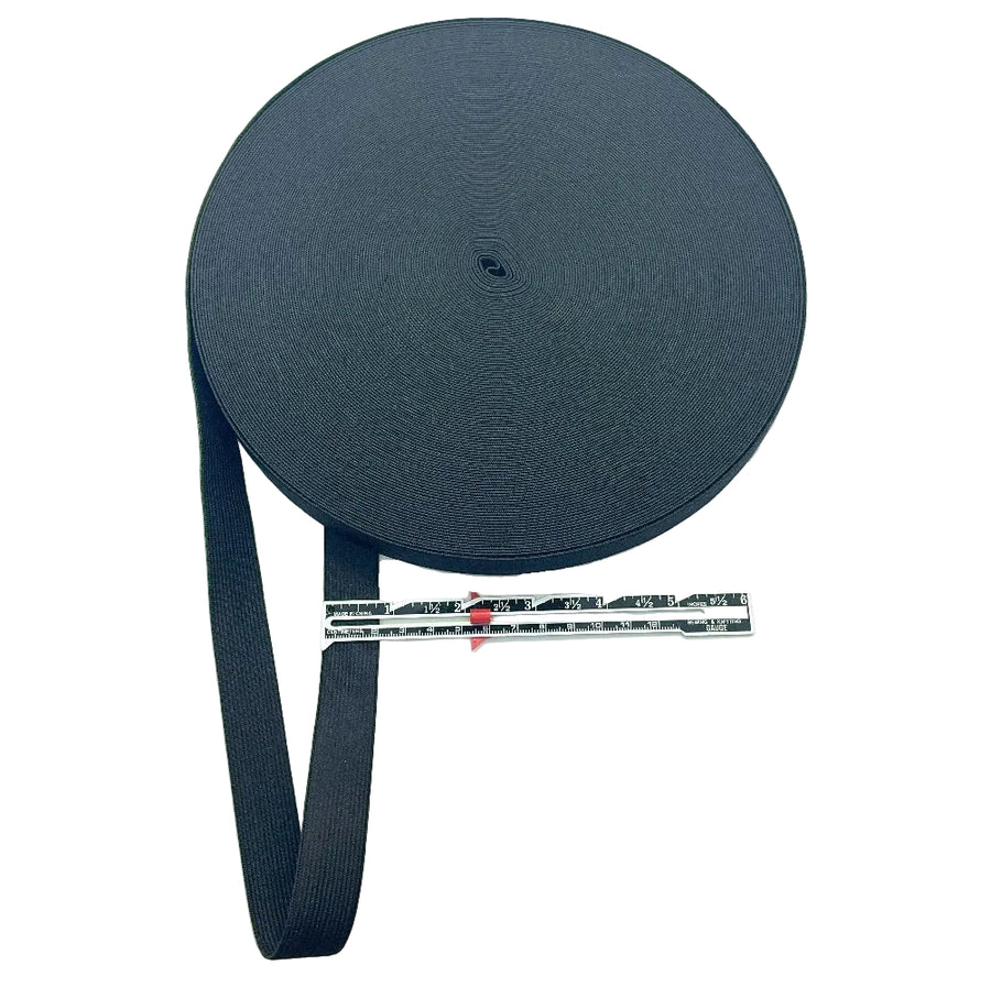 roll of 2.5cm black elastic woven and full 40 metres
