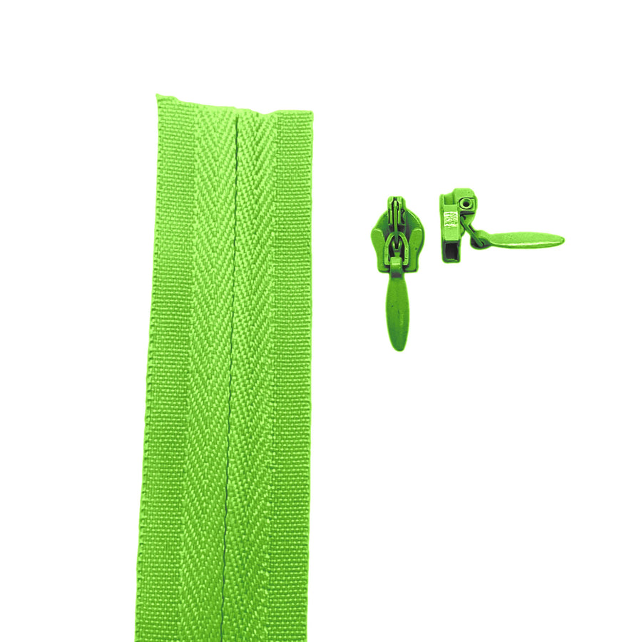 apple green continuous invisible long chain tape and sliders