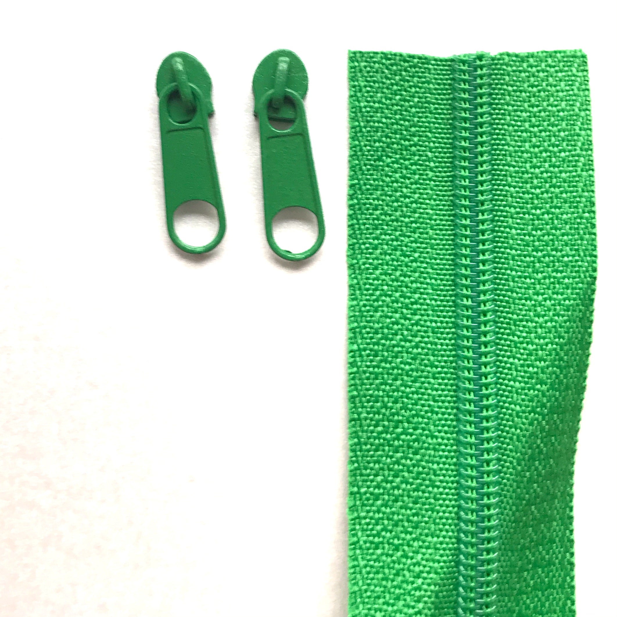 continuous long chain standard zipper tape in emerald green