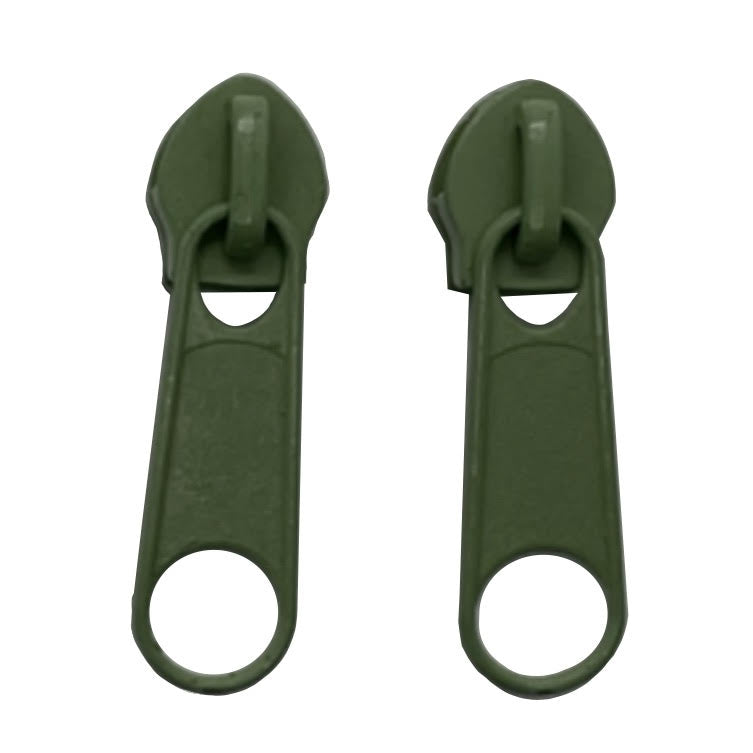 olive green zipper tape and sliders in continuous style size 5