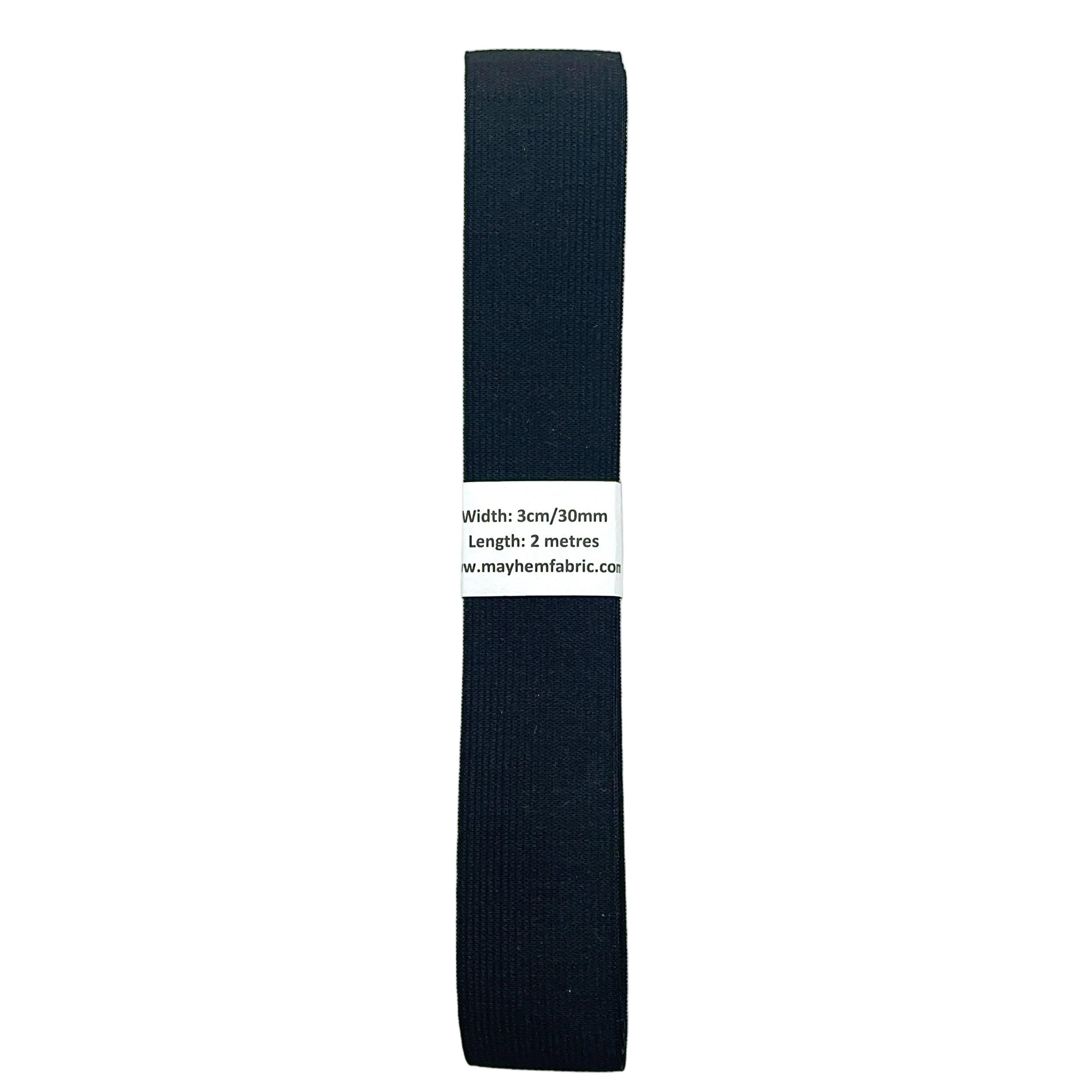 Black woven elastic 3cm banded