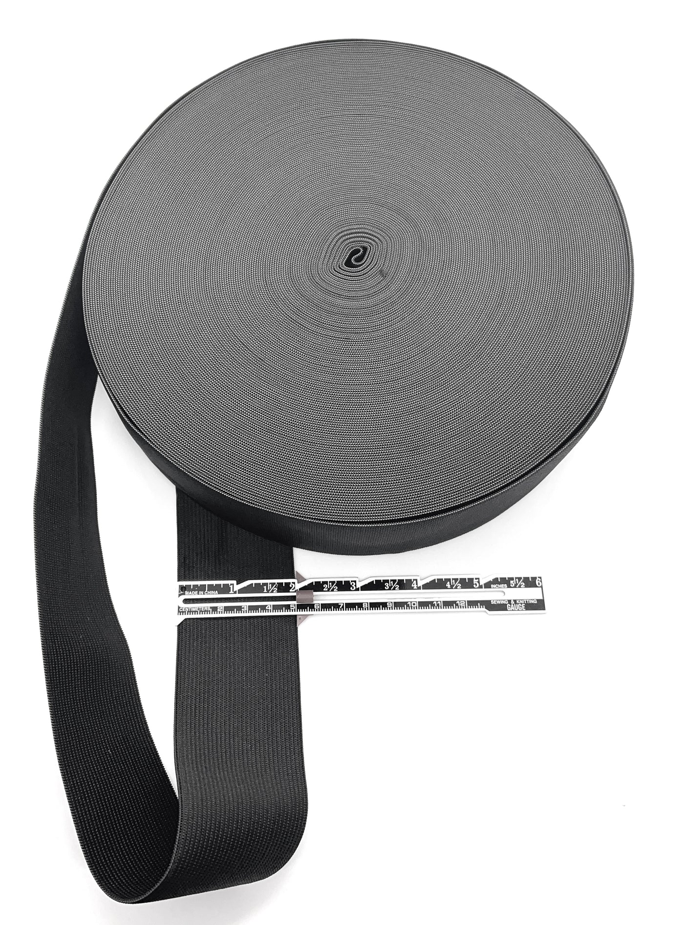 Roll of 5cm 2" black woven elastic roll