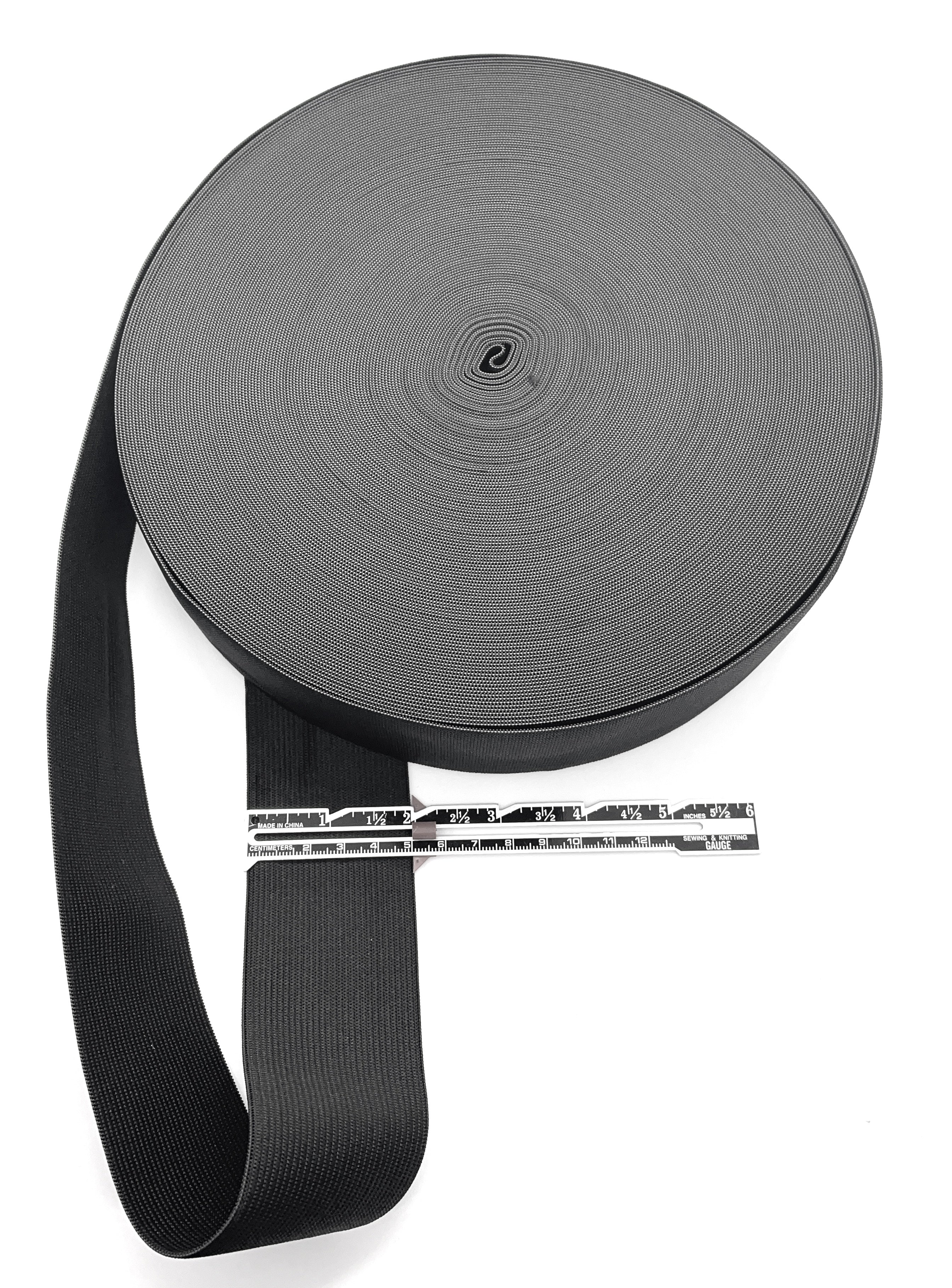 Roll of 5cm 2" black woven elastic roll
