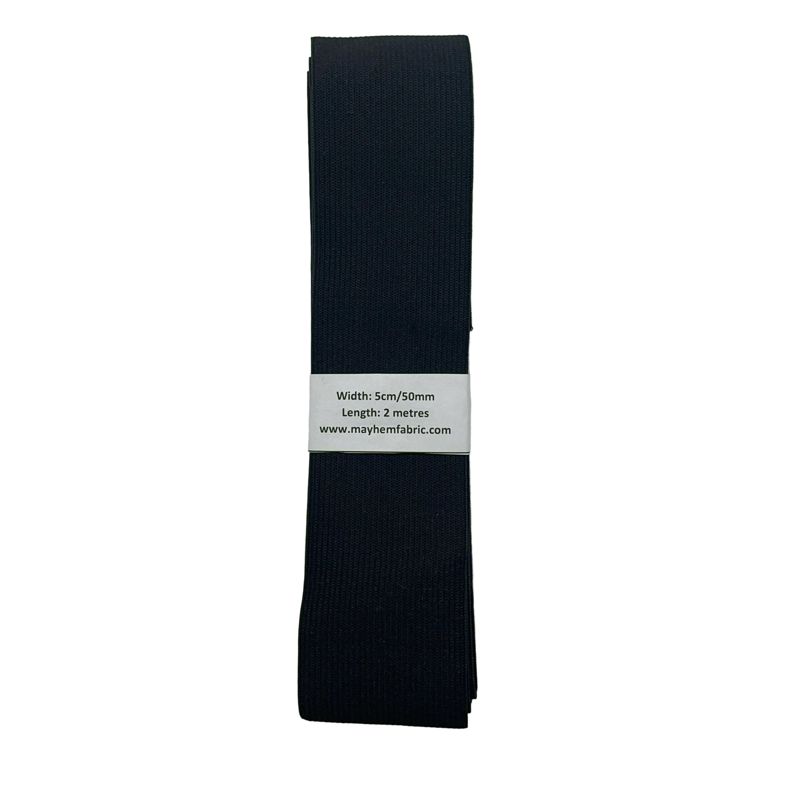 5cm 2" black woven elastic banded