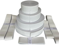White Flat Woven Elastic – 10mm to 50mm (⅜″–2″) – Sold by the Metre