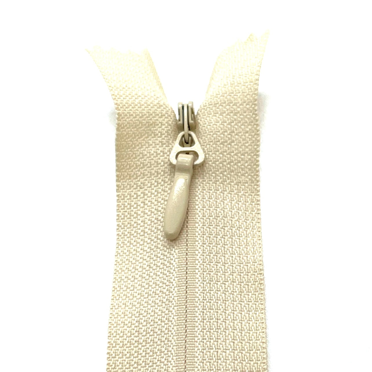 Beige invisible heavy duty zippers