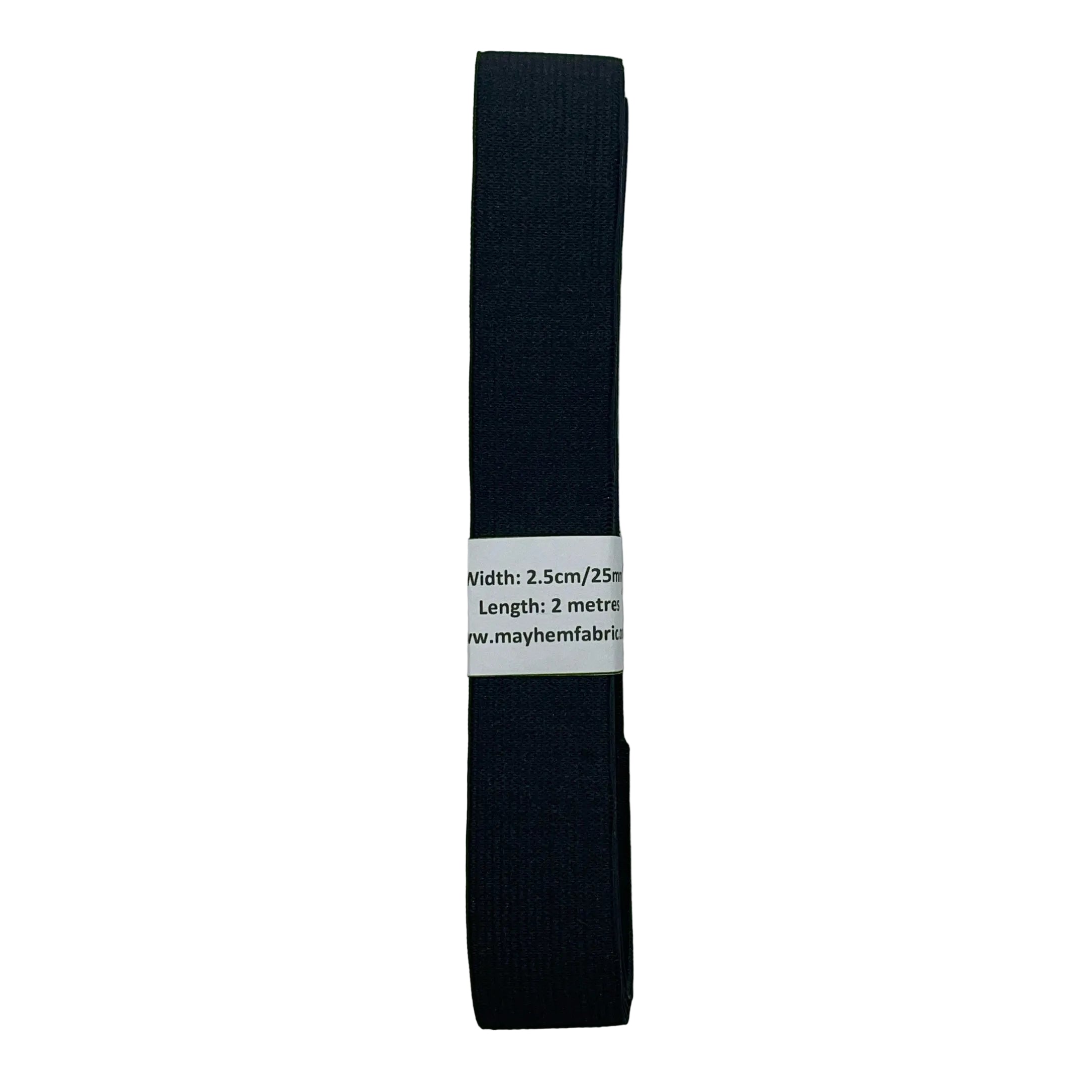 black woven 2.5m 1" elastic 
