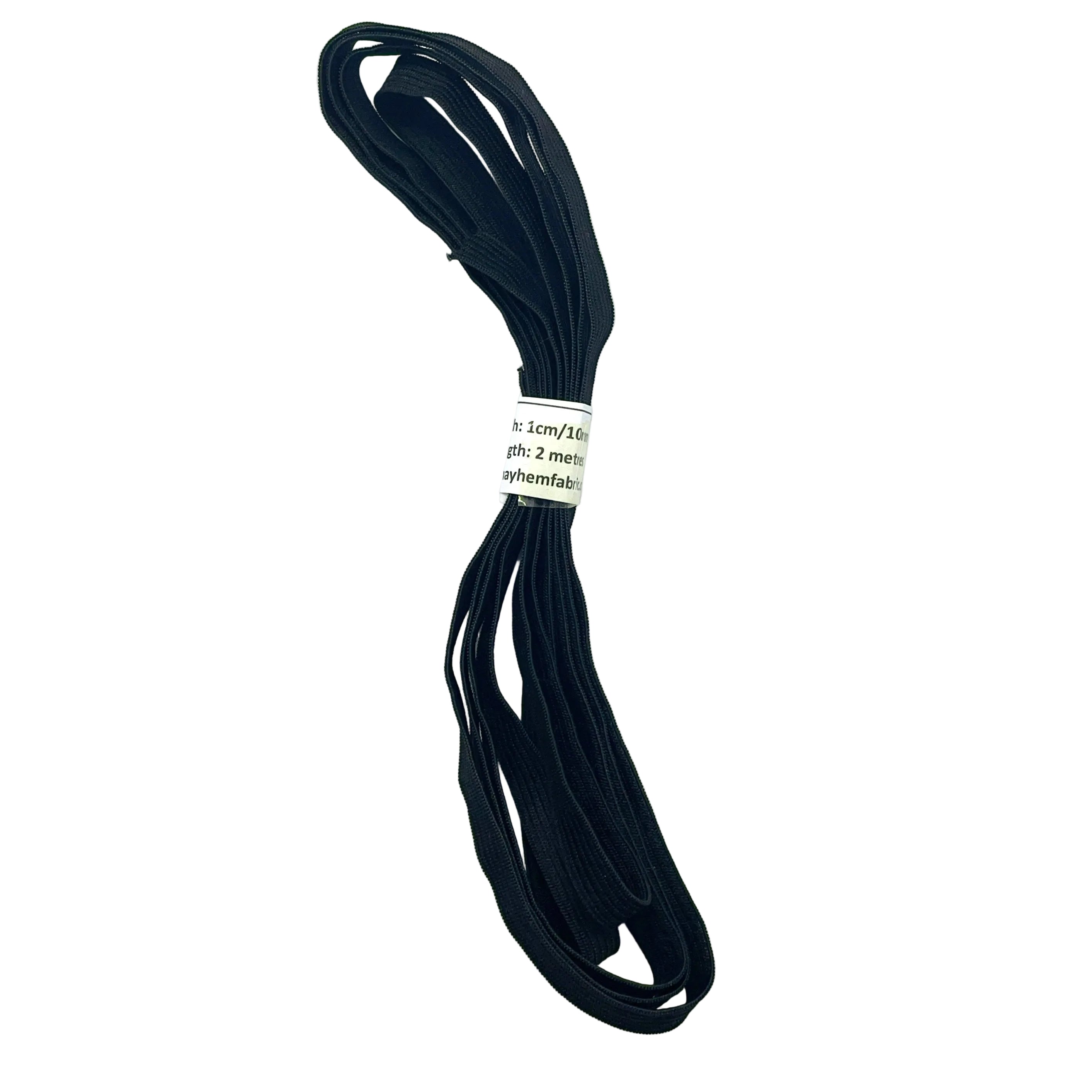 1 cm black elastic banded