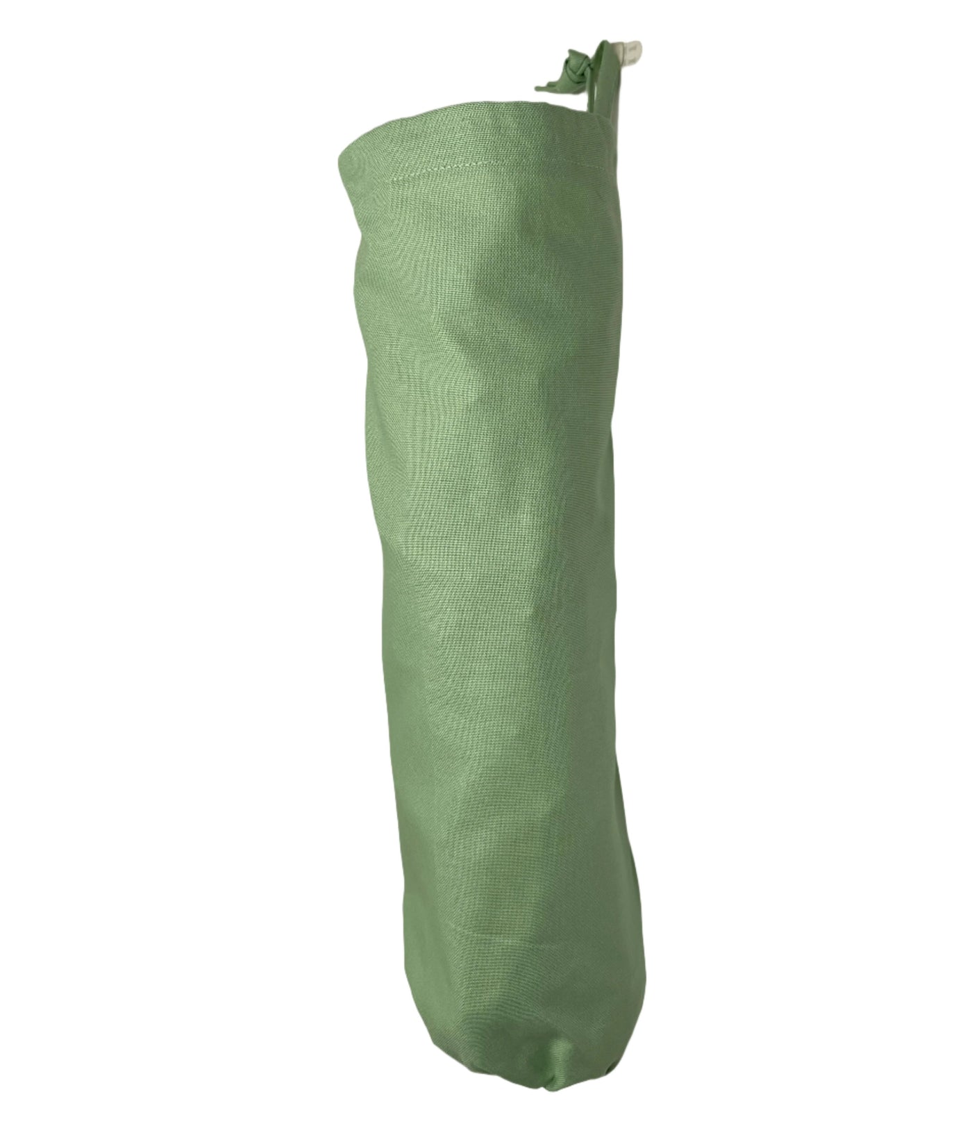 green canvas plastic bag holder