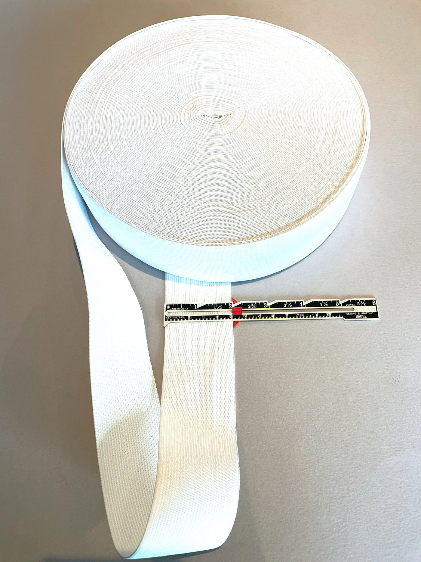 White Flat Woven Elastic – 50mm (2″) – Sold by the Metre