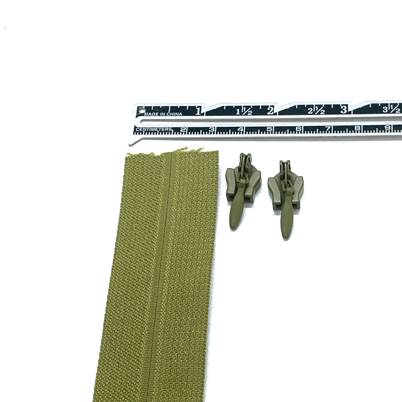 khaki olive green continuous heavy duty no 5 long chain zipper and sliders