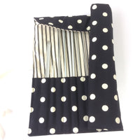 knitting needle roll with needles inside